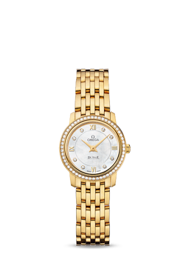 Omega De Ville Prestige Quartz 24.4 Yellow Gold / Diamond / MOP